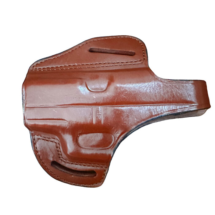 Glock 43 / 43X Leather Holster | Pancake Owb Open Top | Brown Left Hand | Zib Grips