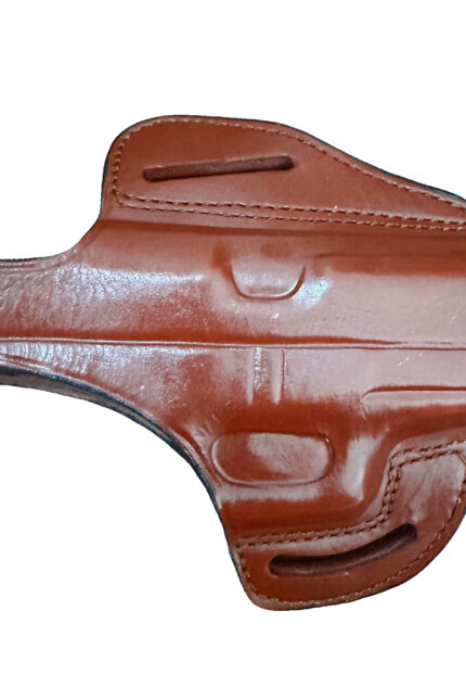 Glock 43 / 43X Leather Holster | Pancake OWB Open Top | Brown Right Hand | Zib Grips