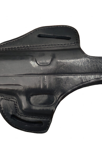 Glock 43 / 43X Leather Holster | Pancake OWB Open Top | Black Left Hand | Zib Grips