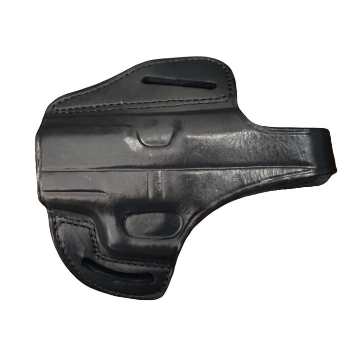 Glock 43 / 43X Leather Holster | Pancake Owb Open Top | Black Left Hand | Zib Grips