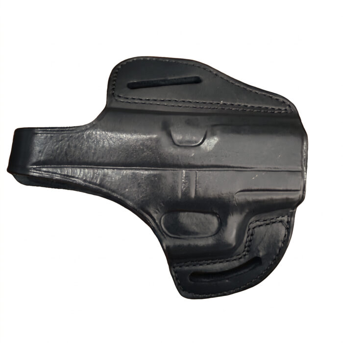 Glock 43 / 43X Leather Holster | Pancake Owb Open Top | Black Right Hand | Zib Grips